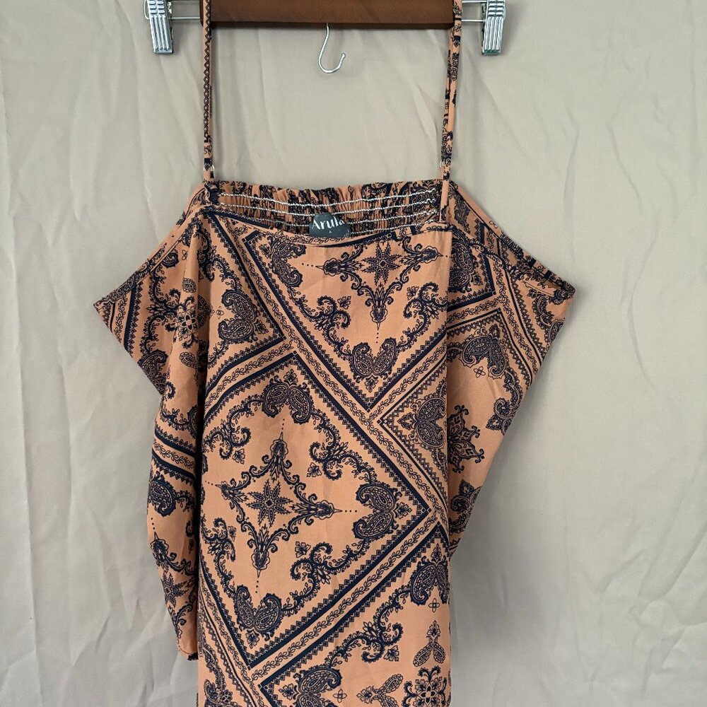 Arula Paisley Spaghetti Strap Hanky/Smocked Size A Costal Cowgirl Boho Cropped